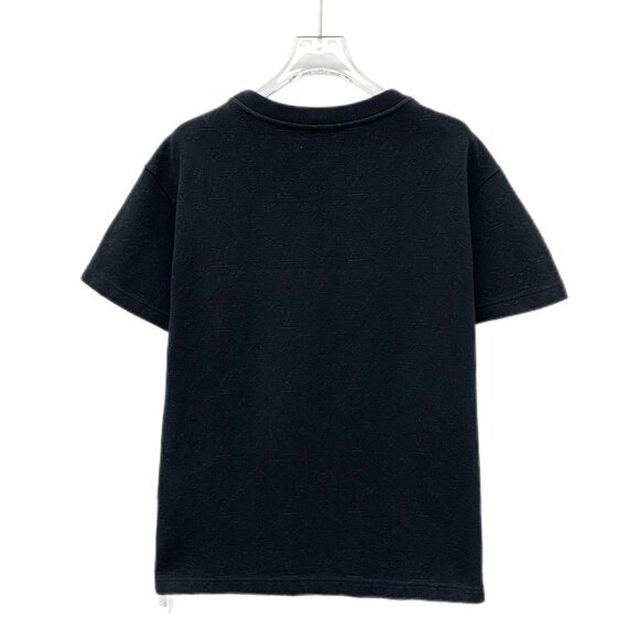 CM0359 Louis Vuitton Black Monogram Embossed Short Sleeve T-Shirt - Picture 2 of 8
